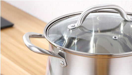 304 Stainless Steel Soup Pot Extra High Thick Bottom Stew Pot Cookware (2.5β9L) β Induction Safe USA