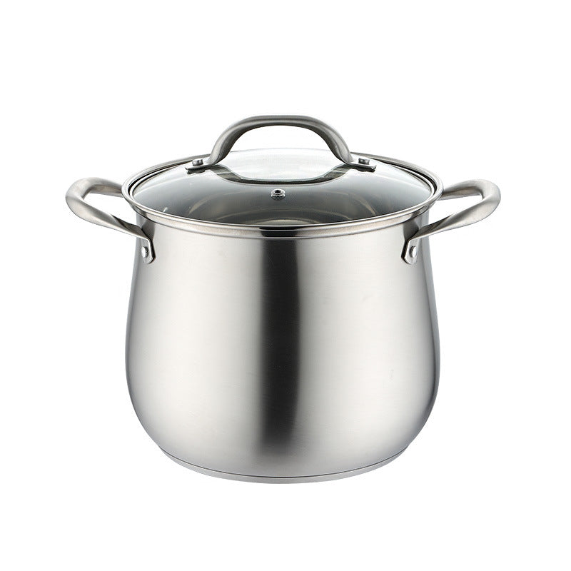 304 Stainless Steel Soup Pot Extra High Thick Bottom Stew Pot Cookware