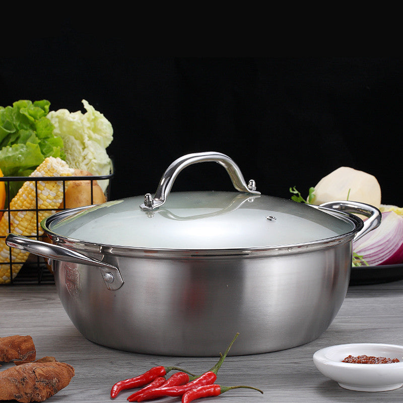 Stainless Steel Two-Flavor Mandarin Duck Hot Pot – Dual Soup Divider Cooking Pot