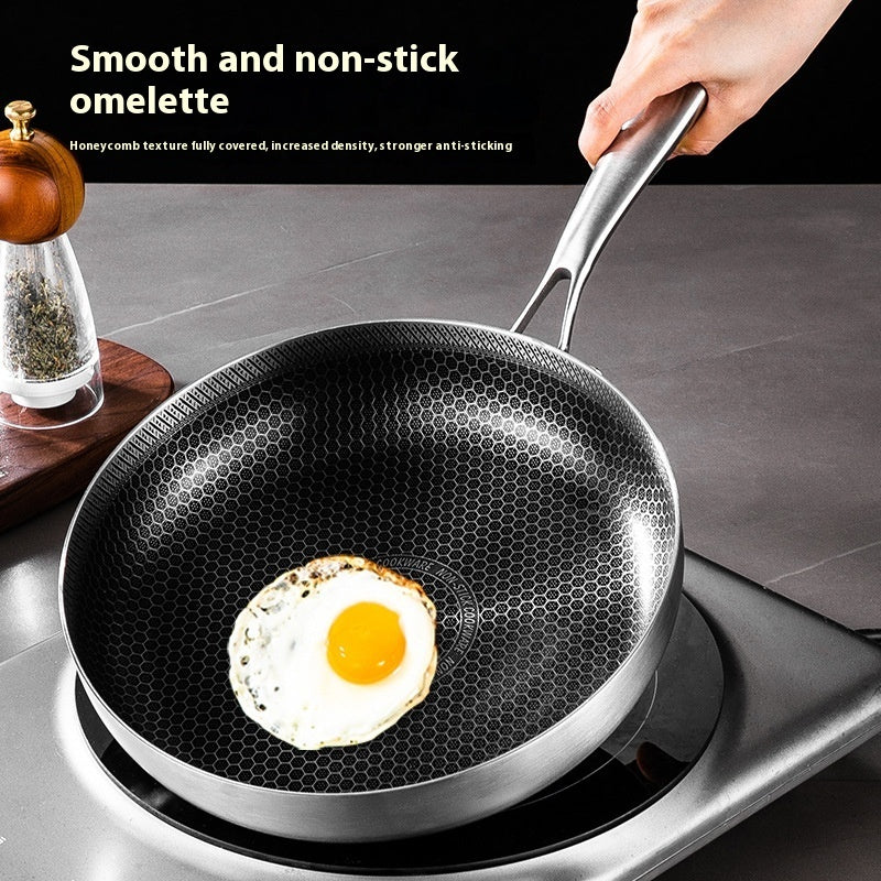 316 Stainless Steel Honeycomb Non-Stick Frying Pan – Induction Safe Skillet