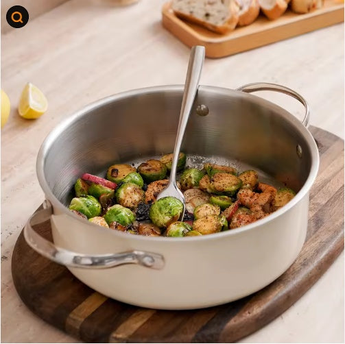 9PCS Stainless Steel Ceramic Cookware Set – Non-Stick Pots & Pans with Steamer