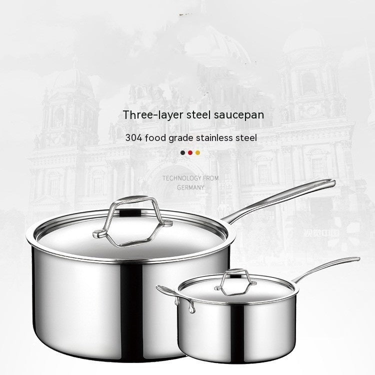 304 Stainless Steel Single Handle Sauce Pot Thick Bottom Milk Pot – Small Non Stick Cooking Pot