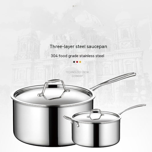 304 Stainless Steel Single Handle Sauce Pot Thick Bottom Milk Pot – Small Non Stick Cooking Pot