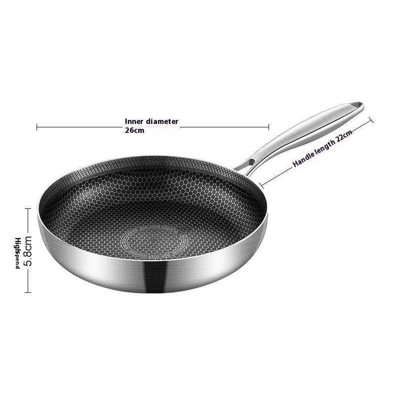 316 Stainless Steel Honeycomb Non-Stick Frying Pan – Induction Safe Skillet