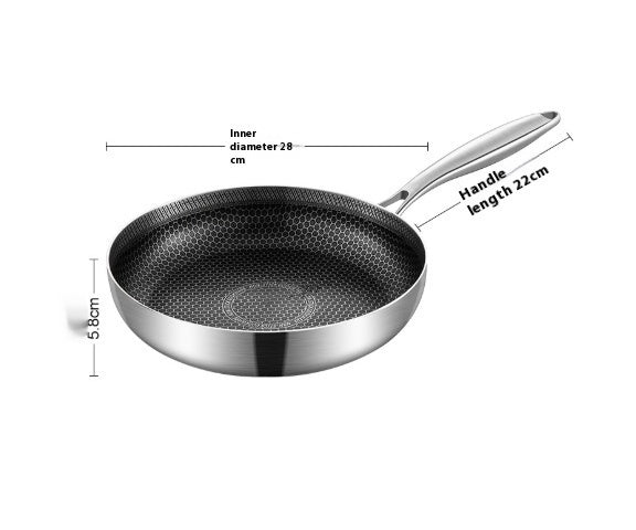 316 Stainless Steel Honeycomb Non-Stick Frying Pan – Induction Safe Skillet