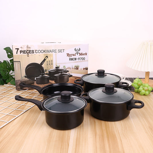 4-Piece Stainless Steel Non-Stick Soup Pot Set with Glass Lid – Multi Functional Cookware Set