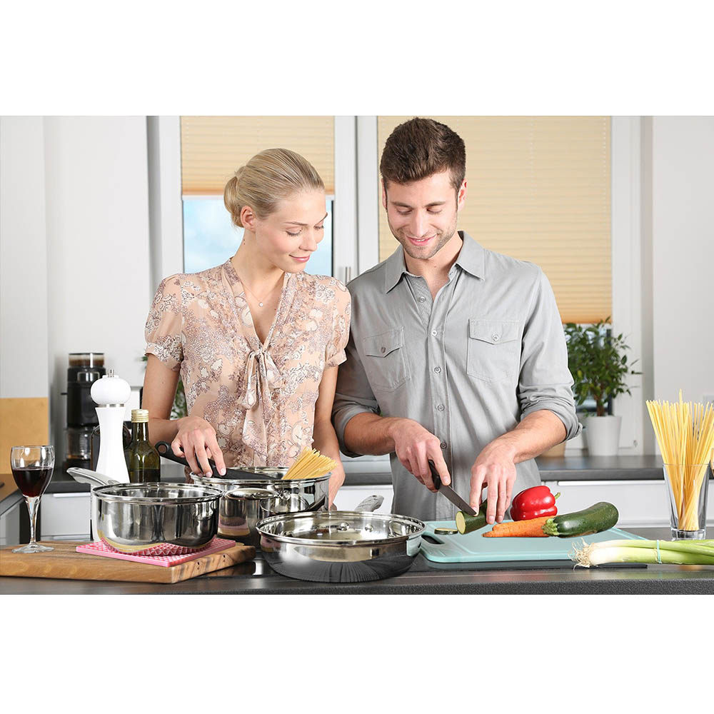 Pot Combination Stainless Steel Non Stick Pan Full Set with Lid