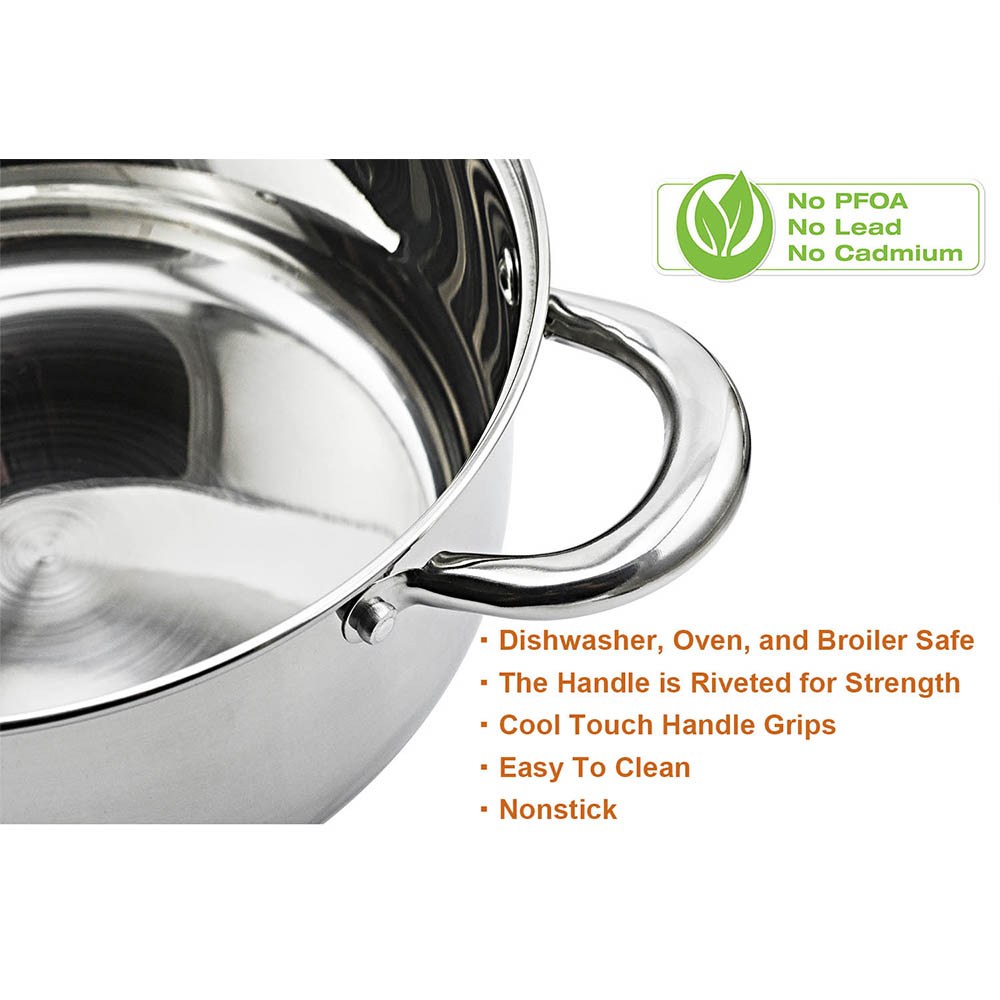 Pot Combination Stainless Steel Non Stick Pan Full Set with Lid