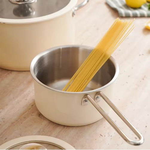 9PCS Stainless Steel Ceramic Cookware Set – Non-Stick Pots & Pans with Steamer